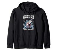 Jesus Made Me A Fisher of Men I Catch He Cleans Sudadera con Capucha
