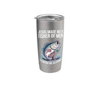 Jesus Made Me A Fisher Of Men I Catch He Cleans Vaso térmico de acero inoxidable de doble pared
