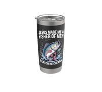 Jesus Made Me A Fisher Of Men I Catch He Cleans Vaso térmico de acero inoxidable de doble pared