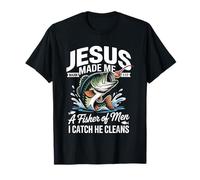 Jesus Made Me a Fisherman I Catch He Cleans Christian Bible Camiseta
