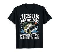 Jesus Made Me a Fisherman I Catch He Cleans Christian Bible Camiseta