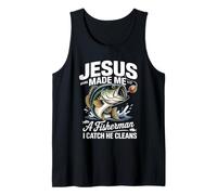 Jesus Made Me a Fisherman I Catch He Cleans Christian Bible Camiseta sin Mangas