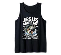 Jesus Made Me a Fisherman I Catch He Cleans Christian Bible Camiseta sin Mangas