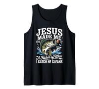 Jesus Made Me a Fisherman I Catch He Cleans Christian Bible Camiseta sin Mangas