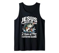 Jesus Made Me a Fisherman I Catch He Cleans Christian Bible Camiseta sin Mangas