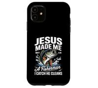 Jesus Made Me a Fisherman I Catch He Cleans Christian Bible Carcasa para iPhone 11