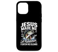 Jesus Made Me a Fisherman I Catch He Cleans Christian Bible Carcasa para iPhone 12/12 Pro