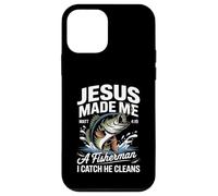 Jesus Made Me a Fisherman I Catch He Cleans Christian Bible Carcasa para iPhone 12 mini