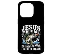 Jesus Made Me a Fisherman I Catch He Cleans Christian Bible Carcasa para iPhone 15 Pro