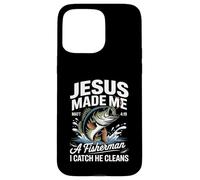 Jesus Made Me a Fisherman I Catch He Cleans Christian Bible Carcasa para iPhone 15 Pro Max