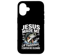 Jesus Made Me a Fisherman I Catch He Cleans Christian Bible Carcasa para iPhone 16
