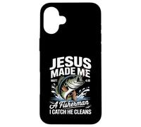 Jesus Made Me a Fisherman I Catch He Cleans Christian Bible Carcasa para iPhone 16 Plus