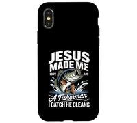 Jesus Made Me a Fisherman I Catch He Cleans Christian Bible Carcasa para iPhone X/XS