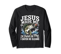 Jesus Made Me a Fisherman I Catch He Cleans Christian Bible Manga Larga