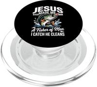 Jesus Made Me a Fisherman I Catch He Cleans Christian Bible PopSockets PopGrip para MagSafe