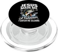Jesus Made Me a Fisherman I Catch He Cleans Christian Bible PopSockets PopGrip para MagSafe