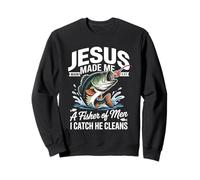 Jesus Made Me a Fisherman I Catch He Cleans Christian Bible Sudadera