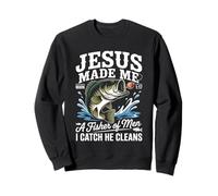 Jesus Made Me a Fisherman I Catch He Cleans Christian Bible Sudadera