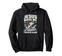 Jesus Made Me a Fisherman I Catch He Cleans Christian Bible Sudadera con Capucha