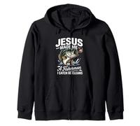 Jesus Made Me a Fisherman I Catch He Cleans Christian Bible Sudadera con Capucha