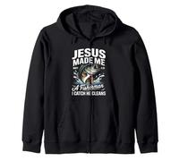 Jesus Made Me a Fisherman I Catch He Cleans Christian Bible Sudadera con Capucha