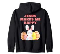 Jesus Makes Me Happy - Girls & Women Easter Christian Faith Sudadera con Capucha
