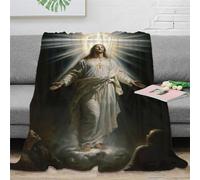 Jesús Manta De Jesús, Manta De Sofá Suave, Manta De Cama para Todas Las Estaciones, Manta De Franela Mullida para La Cama Y El Sofá 50x60inch(127x152cm)