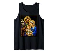 Jesús María José Familia Santa Catedral Mosaico Icono Arte Camiseta sin Mangas