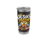 Jesús Matemáticas 2 Peces 5 Panes Alimentan La Biblia Milagrosa 5000 Vaso térmico de acero inoxidable de doble pared