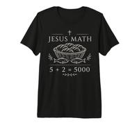 Jesús Matemáticas 5 Más 2 Igual 5000 Milagro Bíblico Fe Orar Camiseta Premium