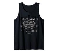 Jesús Matemáticas 5 Más 2 Igual 5000 Milagro Bíblico Fe Orar Camiseta sin Mangas