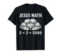 Jesús Matemáticas 5 panes + 2 Peces alimenta el Milagro bíblico 5000 Camiseta