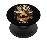 Jesús Mateo 6:34 No te preocupes por el mañana versículo bíblico PopSockets PopGrip Adhesivo