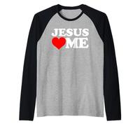 Jesús me ama Camiseta Manga Raglan