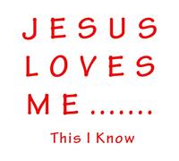 Jesús me ama, esto lo sé. Calcomanías de pared de PVC 67.2x71.7cm No se cae Rojo