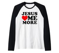 Jesús me ama más Camiseta Manga Raglan