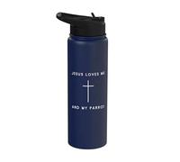 Jesús Me Ama Y Mi Loro Minimalista Cristiano Religioso Stainless Steel Insulated Water Bottle
