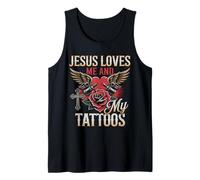 Jesús Me Ama Y Mis Tatuajes Camiseta sin Mangas