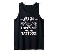 Jesús Me Ama Y Mis Tatuajes Camiseta sin Mangas