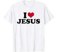 Jesús me ama yo Amo a Jesús Camiseta para Hombres y Mujeres Regalo Cristiano religión fe Casual de Manga Corta Tipo pulóver
