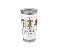 Jesús me hizo un maestro Escuela cristiana Propósito Dios Cruz Vaso térmico de acero inoxidable de doble pared