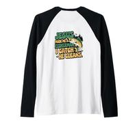 Jesús me Hizo un Pescador Que atrapo Que Limpia Camiseta Manga Raglan