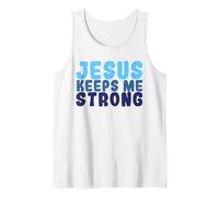 Jesús Me Mantiene Fuerte Cristiano Niño Fe Dios Cristianismo Camiseta sin Mangas