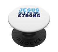Jesús Me Mantiene Fuerte Cristiano Niño Fe Dios Cristianismo PopSockets PopGrip Adhesivo