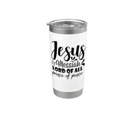 Jesús Mesías Señor De Todos Príncipe De Paz Fe Cristiana Vaso térmico de acero inoxidable de doble pared