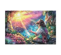 Jesús Milagro en el mar Religioso Fe Espiritual Puzzle 1000 Piezas para Adultos Divertido Agradable Y Relajante Ocio Familiar Y Hobby 1000 PCS（75x50cm）