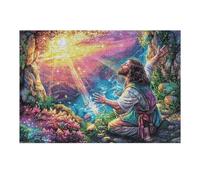 Jesús Milagro en el mar Religioso Fe Espiritual Puzzle 300 Piezas para Adultos Divertido Creativo Y Relajante Actividades Diarias Y Pasatiempos 300 PCS（40x28cm）