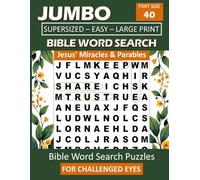 Jesus’ Miracles & Parables Jumbo Bible Word Search Extra Large Print Puzzles For Seniors, Adults and Elders: Jumbo Super Large Print Christian Word ... Readers - Extra Large 40-Point Bold Font