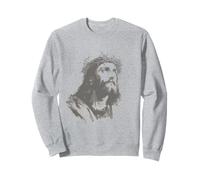 Jesús Mirando hacia arriba Retrato Silueta Cristo es Rey Sudadera