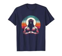 Jesus MMA Fighter - Artes Marciales religiosas cristianas Divertidas Camiseta, Hombre, Azul Marino, S